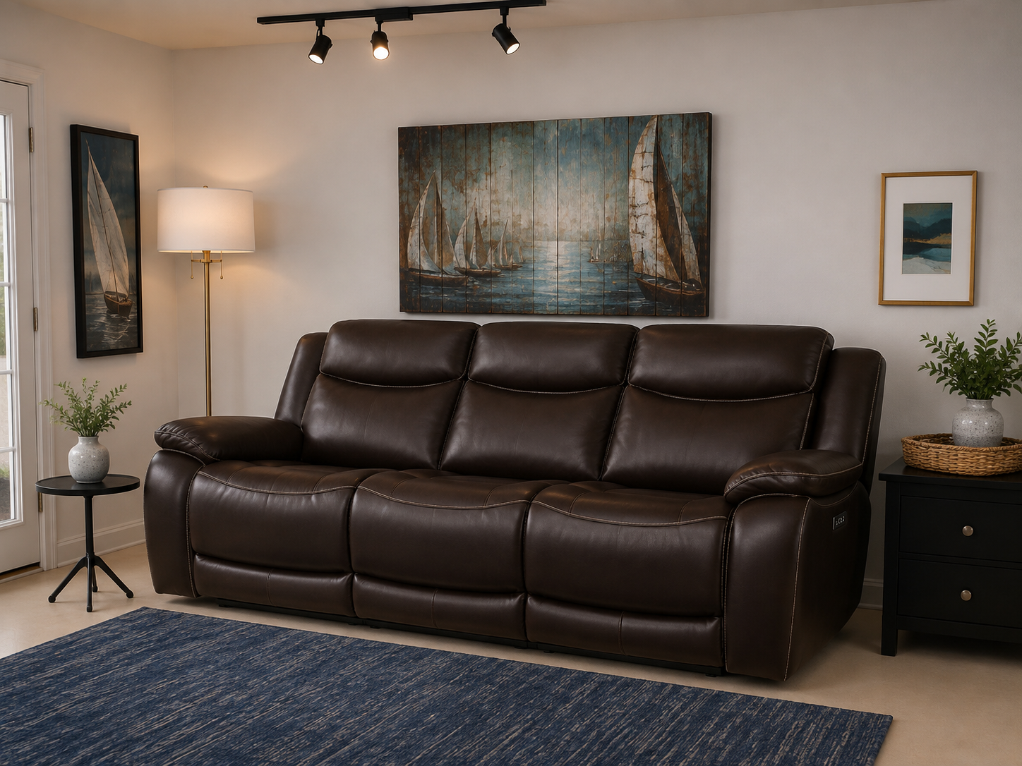 HARVEY LEATHER PWR SOFA